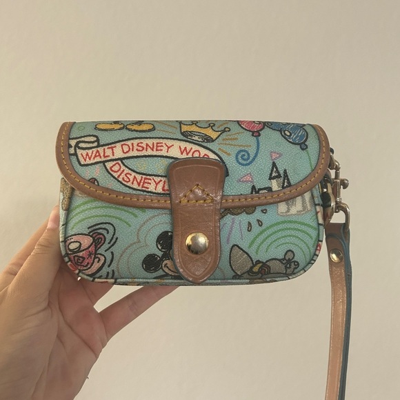 Dooney & Bourke Disney Parks Wristlet, RARE Blue Sketch Pattern - Picture 2 of 13